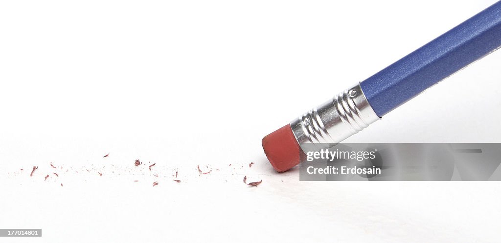 Pencil erasing a mistake