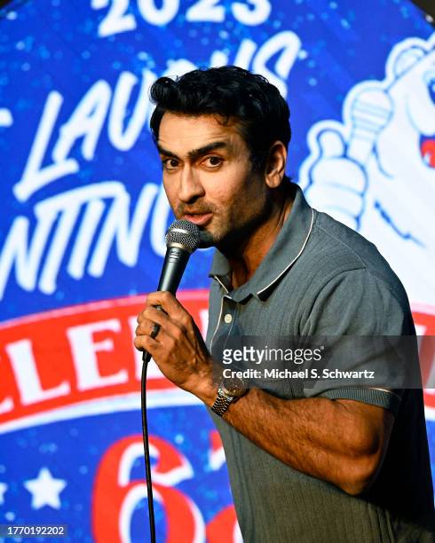 Comedian Kumail Nanjiani performs at The Ice House Comedy Club on November 01, 2023 in Pasadena, California.