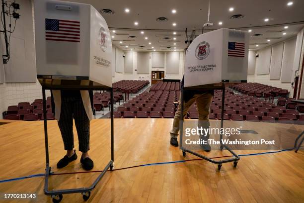 Citizens cast votes at Harper Park Middle School on November 7, 2023 in Leesburg, Virginia.