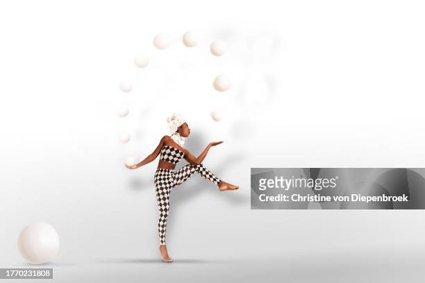acrobat with spheres - poznań stock pictures, royalty-free photos & images