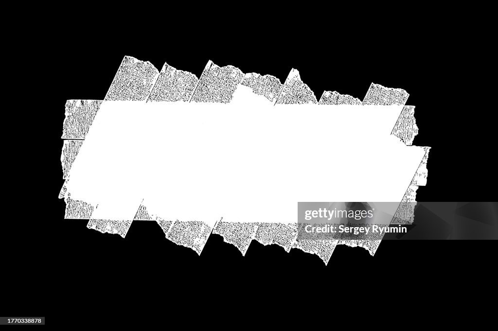 White adhesive tape on black background.