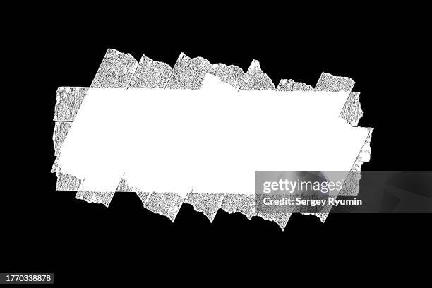 white adhesive tape on black background. - adhesive tape stock pictures, royalty-free photos & images