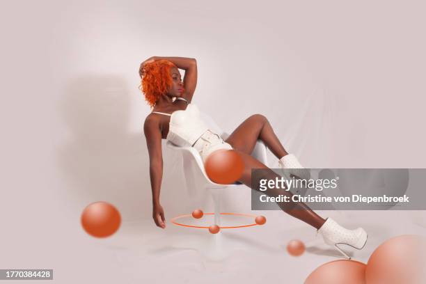 dancing woman with spheres - poznań stock pictures, royalty-free photos & images