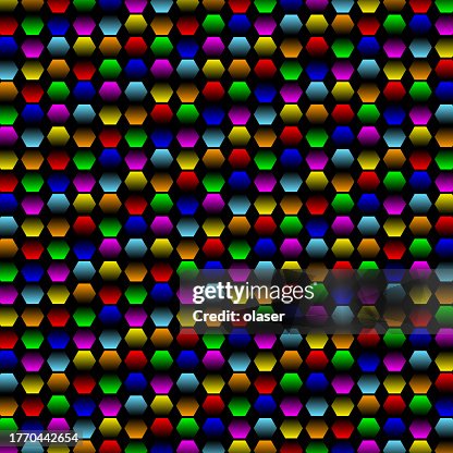 Two Color Hexagonal Patterns Hexagonal Pattern With A Rich Spectrum Of Vibrant Colors High-Res ...