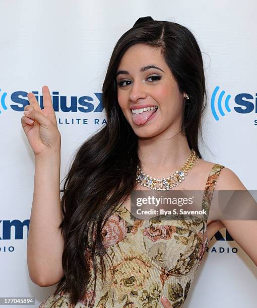 Camila Cabello of Fifth Harmony visits SiriusXM Studios on August 20, 2013 in New York City.