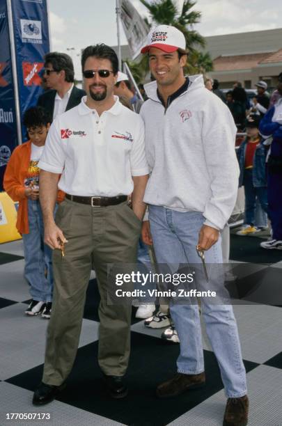 Carl Haas and Christian Fittipaldi during the Annual Kmart Kids Race Against Drugs, at the Super Kmart in Carson, California, United States, 6th...