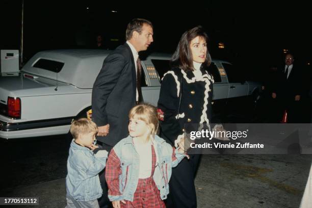 Kevin Costner, wife Cindy and their children Joe, Lily and Annie , attend the "Hook" Century City premiere at the Cineplex Odeon Century Plaza...