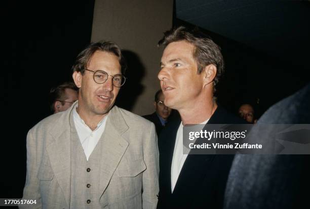 Dennis Quaid and Kevin Costner during 1994 ShoWest in Las Vegas, Nevada, United States, 7th September 1994.