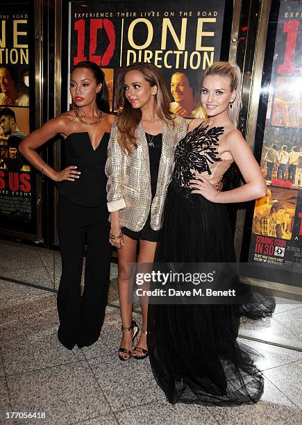 Leigh-Anne Pinnock, Jade Thirlwall and Perrie Edwards of Little Mix attends the World Premiere of 'One Direction: This Is Us 3D' at Empire Leicester...