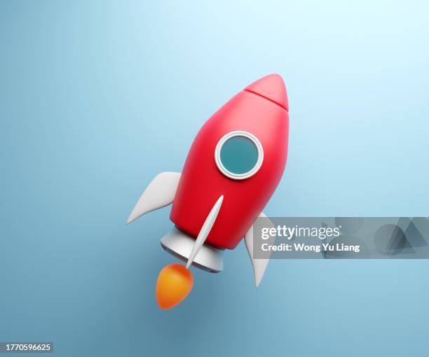 low poly rocket ,3d render - foguetão imagens e fotografias de stock
