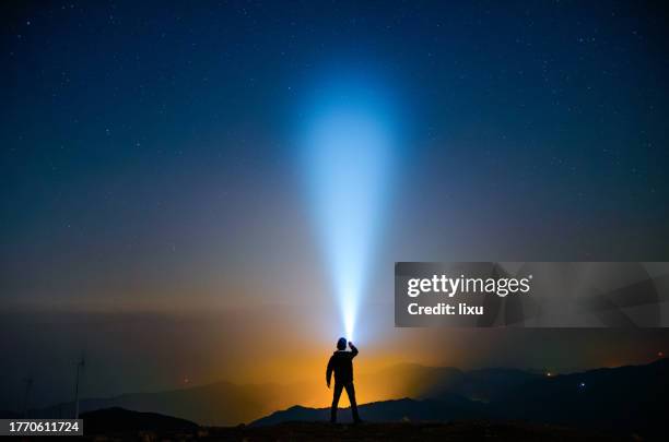 light the starry sky - strålkastarljus bildbanksfoton och bilder