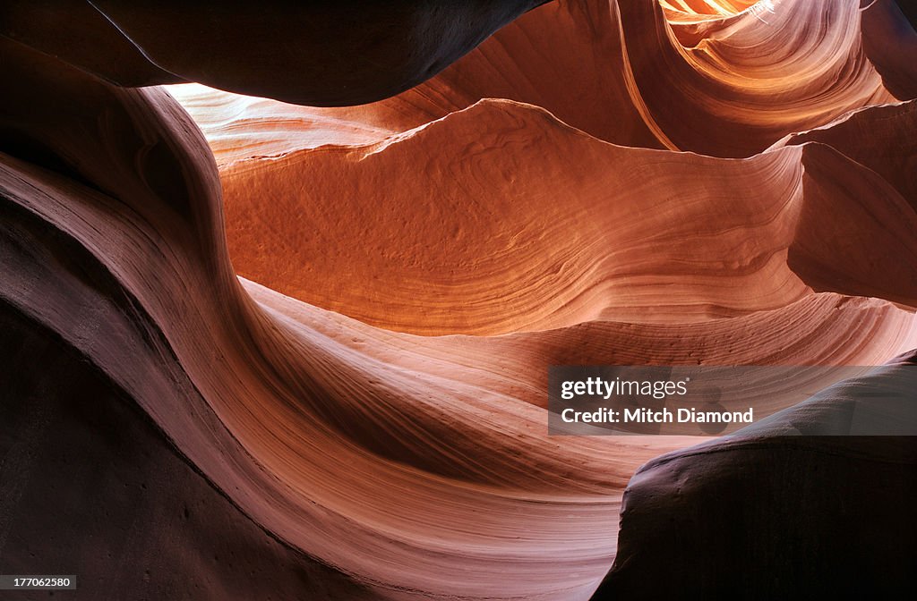 Abstract sandstone sculptured canyon walls
