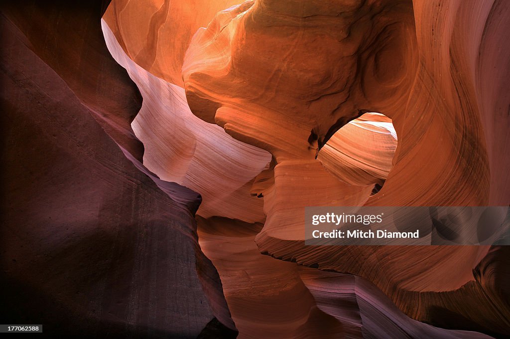 Abstract sandstone sculptured canyon walls
