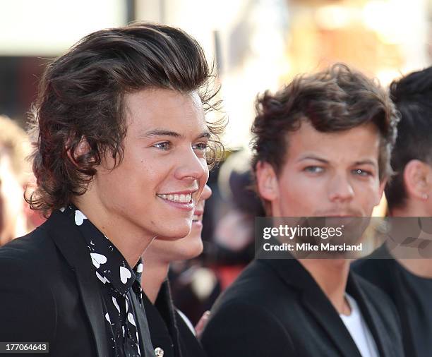 Louis Tomlinson, Niall Horan,Zayn Malik, Liam Payne and Harry Styles of One Direction attend the World Premiere of 'One Direction: This Is Us' at...