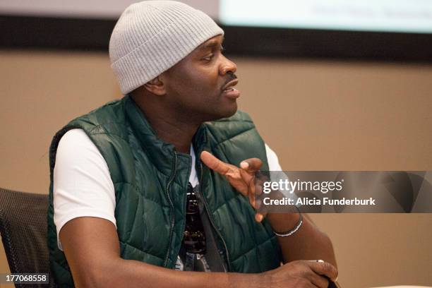 Actor Brian Hooks attends the "Laughing To The Bank" movie promo visit at North Carolina Agricultural & Technical State University on August 20, 2013...