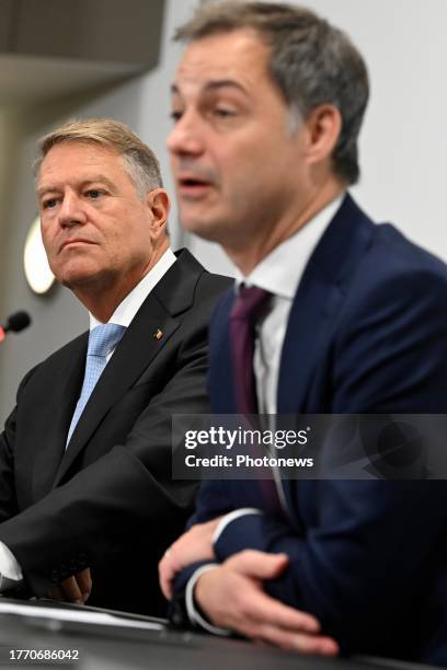 Prime Minister Alexander De Croo receives the President of Romania. The Prime Minister and President Klaus Johannis are discussing, among other...
