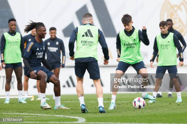 Real Madrid squad are training at Valdebebas training ground on November 02, 2023 in Madrid, Spain.
