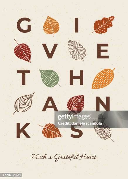 happy thanksgiving card with autumn leaves. - leaving party stock illustrations