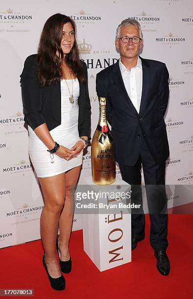 Professional Tennis Players Marion Bartoli and Moet & Chandon CEO Stephane Baschiera attend Moet & Chandon Celebrates Its 270th Anniversary With New...