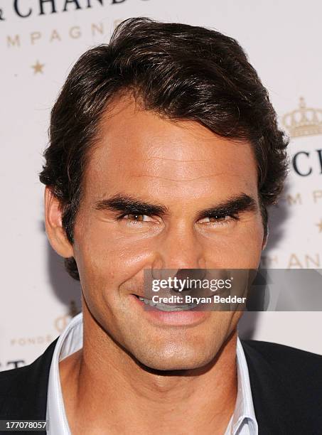 Professional Tennis Player Roger Federer attends Moet & Chandon Celebrates Its 270th Anniversary With New Global Brand Ambassador, International...