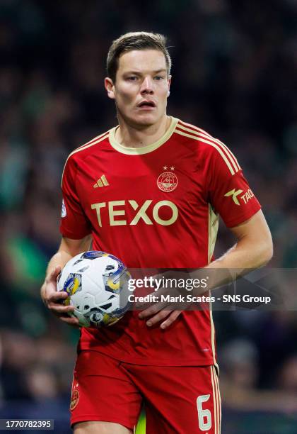 Aberdeen's Stefan Gartenmann during a Viaplay Cup semi-final match between Hibernian and Aberdeen at Hampden Park, on November 04 in Glasgow,...