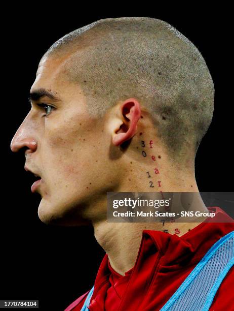 Aberdeen's Slobodan Rubezic during a Viaplay Cup semi-final match between Hibernian and Aberdeen at Hampden Park, on November 04 in Glasgow, Scotland.