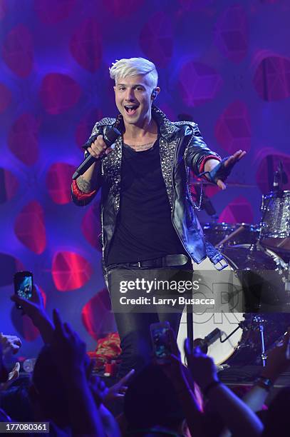 Ryan Follese of Hot Chelle Rae performs during a Crazy Good VMA Concert event presented by MTV and Pop Tarts at Music Hall of Williamsburg on August...