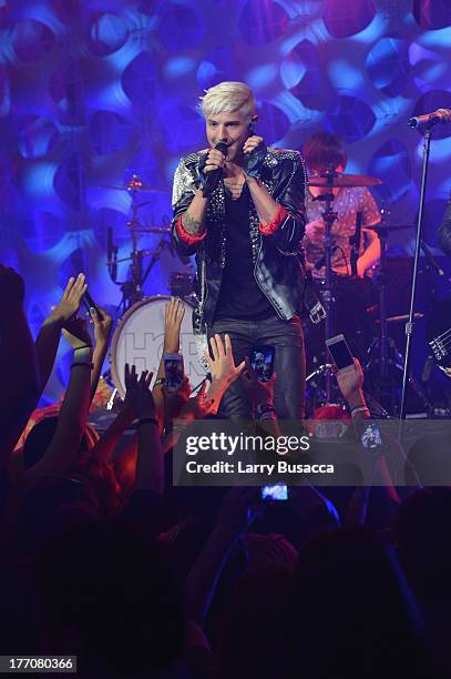 Ryan Follese of Hot Chelle Rae performs during a Crazy Good VMA Concert event presented by MTV and Pop Tarts at Music Hall of Williamsburg on August...