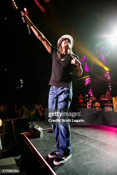 Kid Rock performs on last night of 8 sold out shows during the $20 Best Night Ever Tour at DTE Energy Center on August 20, 2013 in Clarkston,...