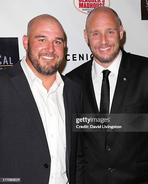 Directors Kevin Goetz and Michael Goetz attend the premiere of Vertical Entertainment's "Scenic Route" at the Chinese 6 Theaters Hollywood on August...