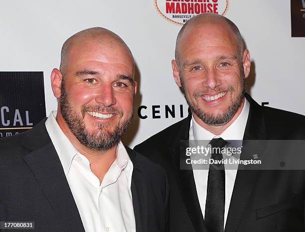 Directors Kevin Goetz and Michael Goetz attend the premiere of Vertical Entertainment's "Scenic Route" at the Chinese 6 Theaters Hollywood on August...