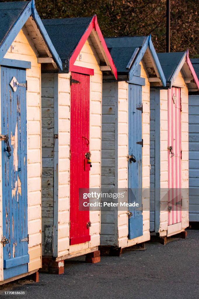 Colourful beach huts on the Isle of Wight