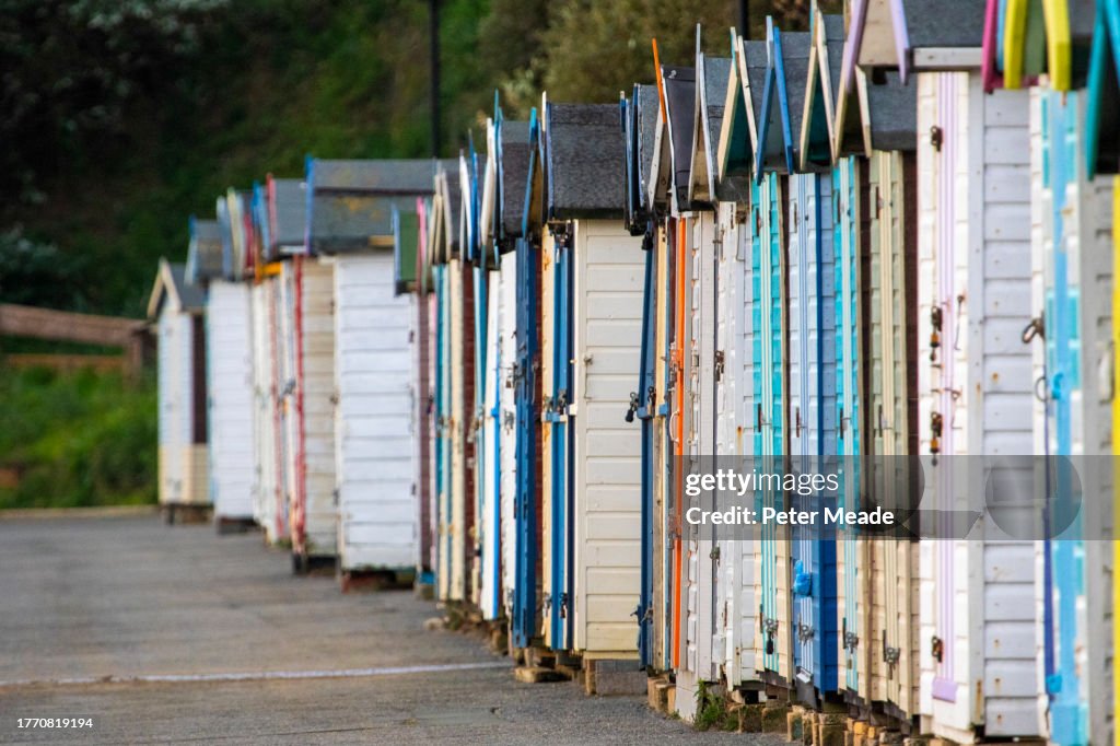 Colourful beach huts on the Isle of Wight