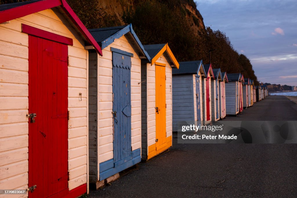 Colourful beach huts on the Isle of Wight
