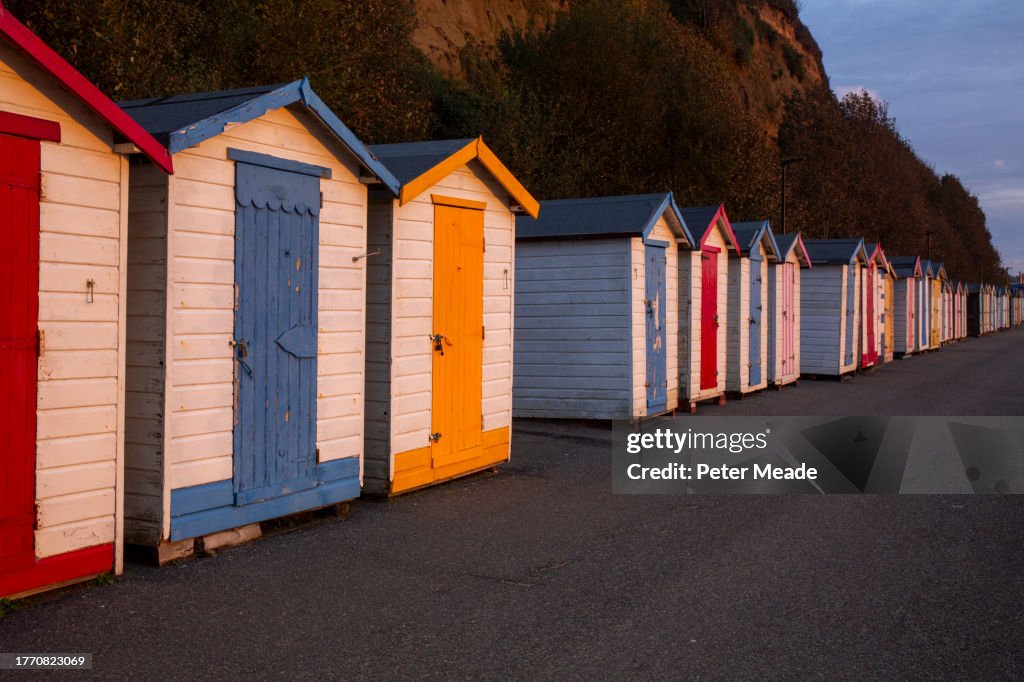 Colourful beach huts on the Isle of Wight