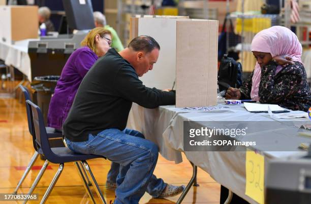 People vote at a polling station in Pennsylvania. Municipal Elections in Pennsylvania had a low turnout. In the most recent statistic, about 15% to...