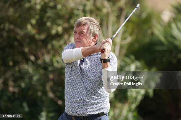 Former football player and Manager, Sir Kenny Dalglish MBE in action during the ProAm prior to the Farmfoods European Senior Masters on the South...