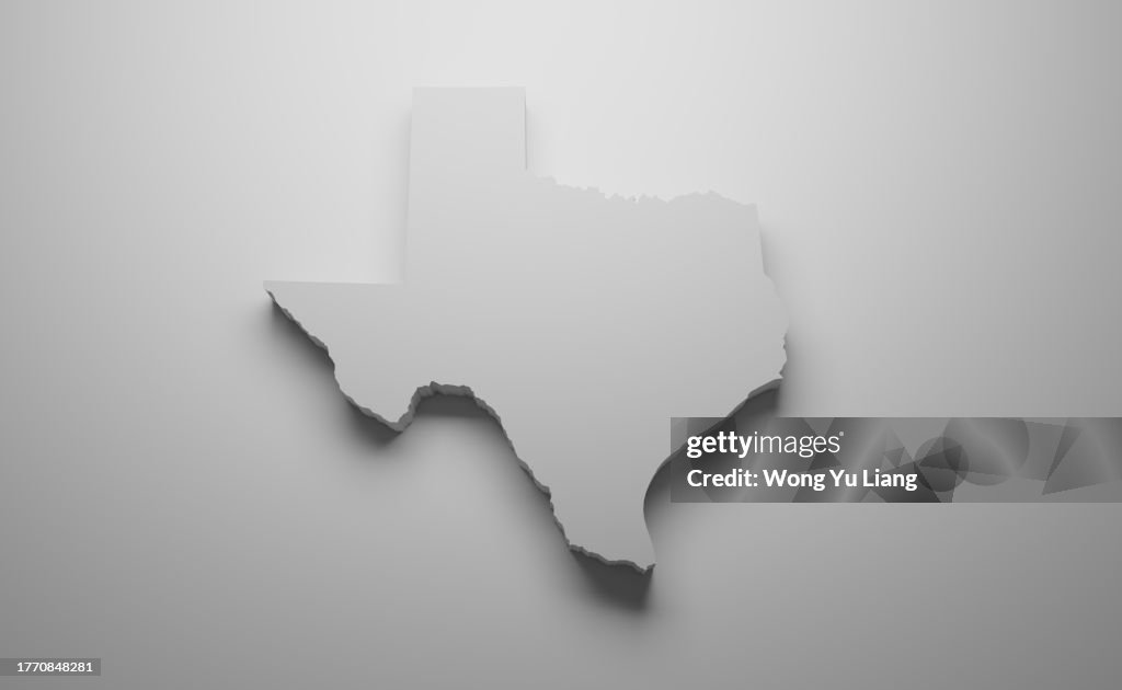 Texas Simple Border Texas State Blank Map With Borders 3d Rendered High-Res Stock Photo ...