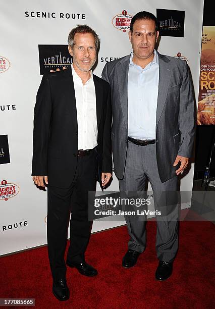 Vertical Entertainment founders Rich Goldberg and Mitch Budin attend the premiere of "Scenic Route" at Chinese 6 Theater Hollywood on August 20, 2013...