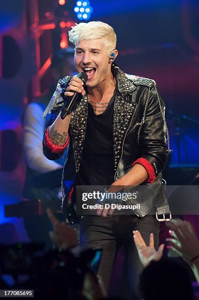 Ryan Follese of Hot Chelle Rae performs at a "Crazy Good VMA Concert Event" presented by MTV and Pop Tarts at Music Hall of Williamsburg on August...