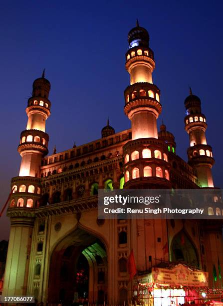charminar lit-up - charminar stock pictures, royalty-free photos & images
