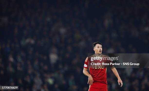 Bojan Miovski in action for Aberdeen during a Viaplay Cup semi-final match between Hibernian and Aberdeen at Hampden Park, on November 04 in Glasgow,...