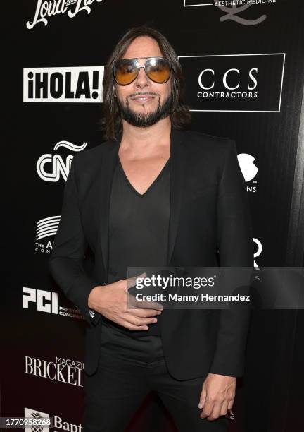 Joaquin Cortez attends América Viva! With Willy Chirino III Panamerican Benefit Gala at the Adrienne Arsht Center on October 27, 2023 in Miami,...