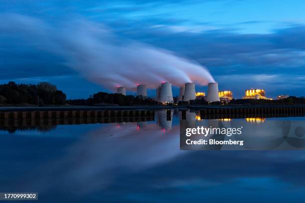 The Jaenschwalde lignite coal-fired power plant, in Peitz, Germany, on Tuesday, Nov. 7, 2023. German Economy Minister Robert Habeck pushed back...