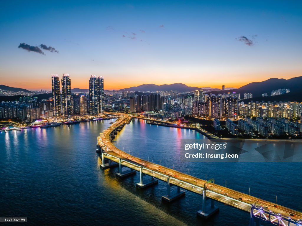 City of Busan skyline at night