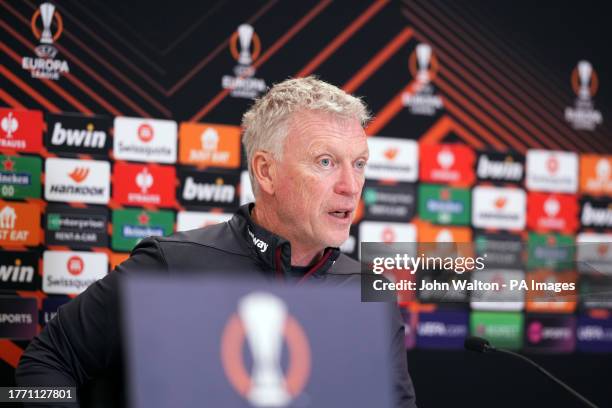 West Ham United manager David Moyes during a press conference at Rush Green Training Centre, London. Picture date: Wednesday November 8, 2023.