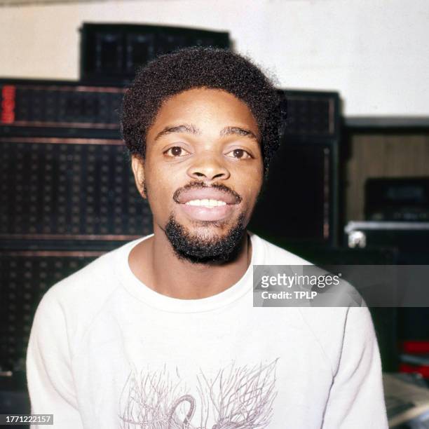 Portrait of Funk, Soul, and Pop musician Derek Lewis, of the group Hot Chocolate, London, England, September 10, 1976.