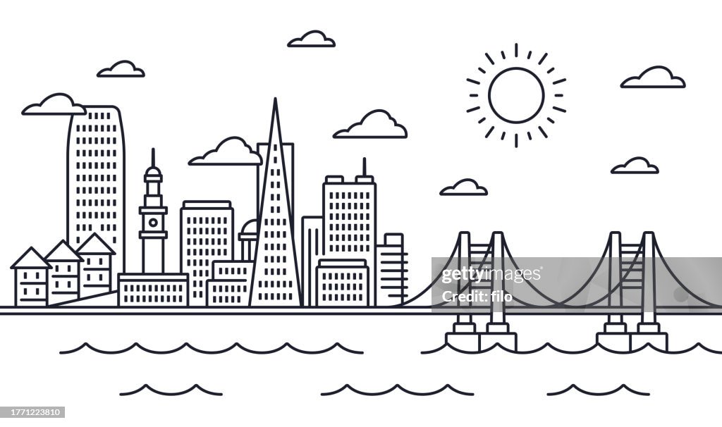 San Francisco Skyline Line Drawing