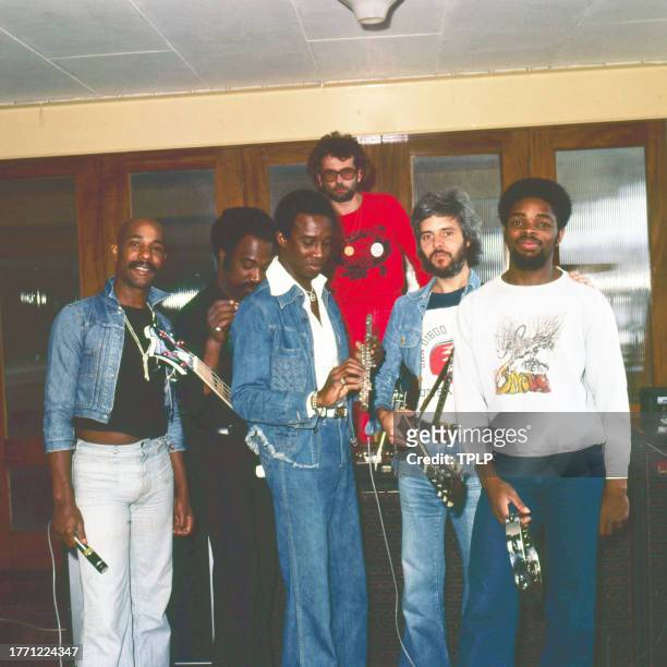 Portrait of members of the Funk, Soul, and Pop group Hot Chocolate, London, England, September 10, 1976. Pictured are, from left, Errol Brown,...