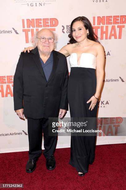 Danny DeVito and Lucy DeVito attend the Broadway opening night of "I Need That" at American Airlines Theatre on November 02, 2023 in New York City.